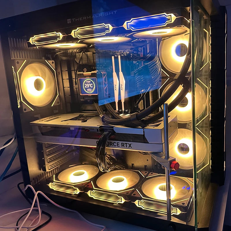 Jungle Leopard Prism 4Pro ARGB 120mm 5V 3PIN ARGB 4PIN PWM Infinite Mirror Lighting Motherboard Lighting Sync Case PC CPU Fan