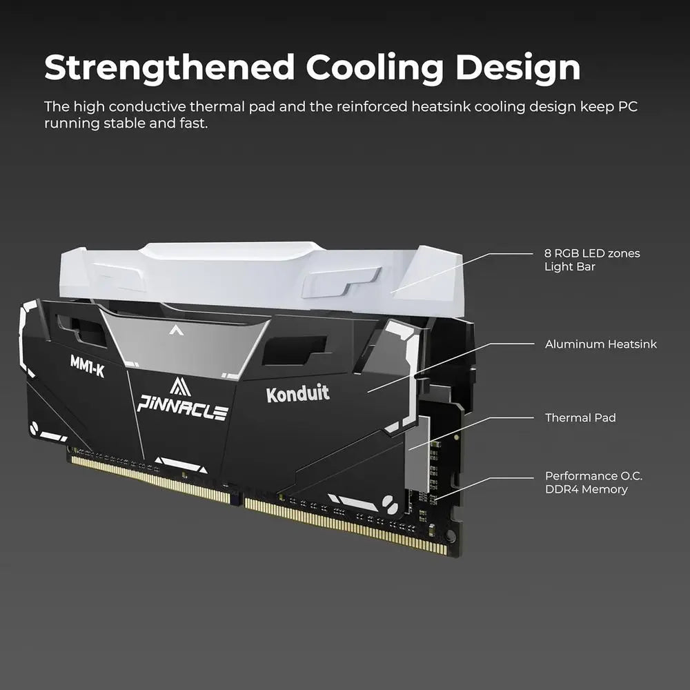 Konduit RGB 16GB DDR4 3200MHz PC4-25600 CL16-18-18-38 XMP2.0 Overclocking 1.35V Dual Rank Compatible or AMD and Intel Desktop Ga