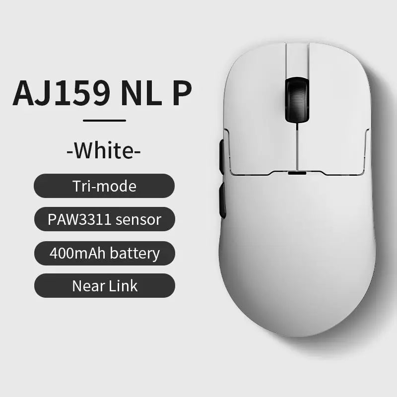 AJAZZ AJ159 NL Wireless Mouse 800mAh Compatible with Games and Office PAW3395 1K Nearlink BT Wireless Mouse Laptop Gift