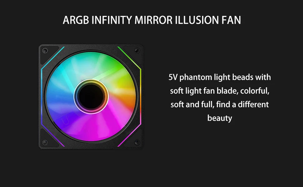Jungle Leopard Prism 4Pro ARGB 120mm 5V 3PIN ARGB 4PIN PWM Infinite Mirror Lighting Motherboard Lighting Sync Case PC CPU Fan
