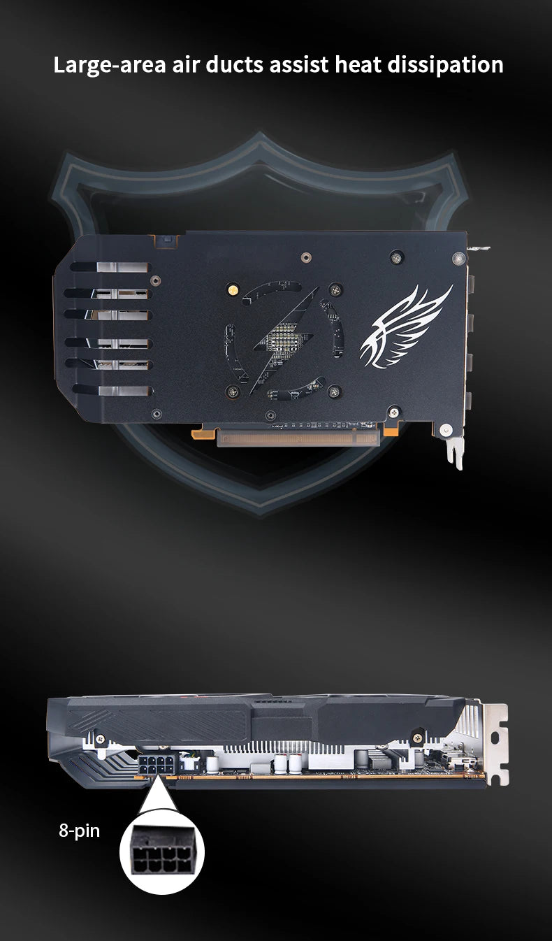 Veineda RX 6600M 8GB Video Card GPU GDDR6 128Bit 7nm Placa De Video Heat Pipes Version Support Desktop CPU rx6600m 8gb Brazil