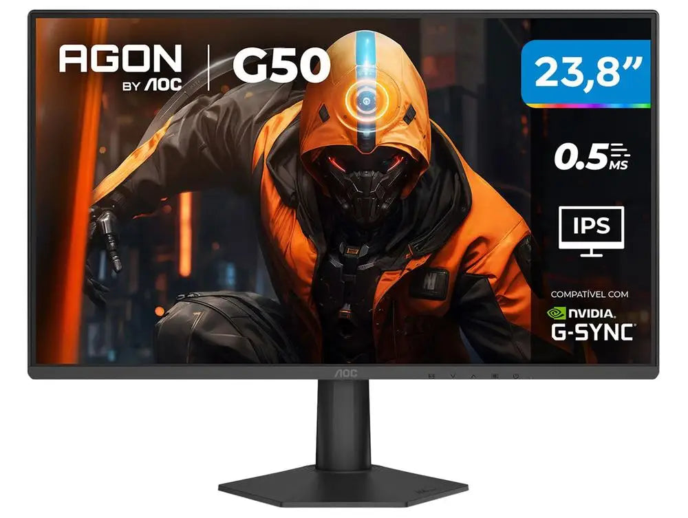 AOC 23.8" Full HD 144Hz Agon G50 Gaming Monitor, IPS Panel, 0.5ms Response Time, HDMI, DisplayPort, G-Sync Compatibility, Dual Voltage