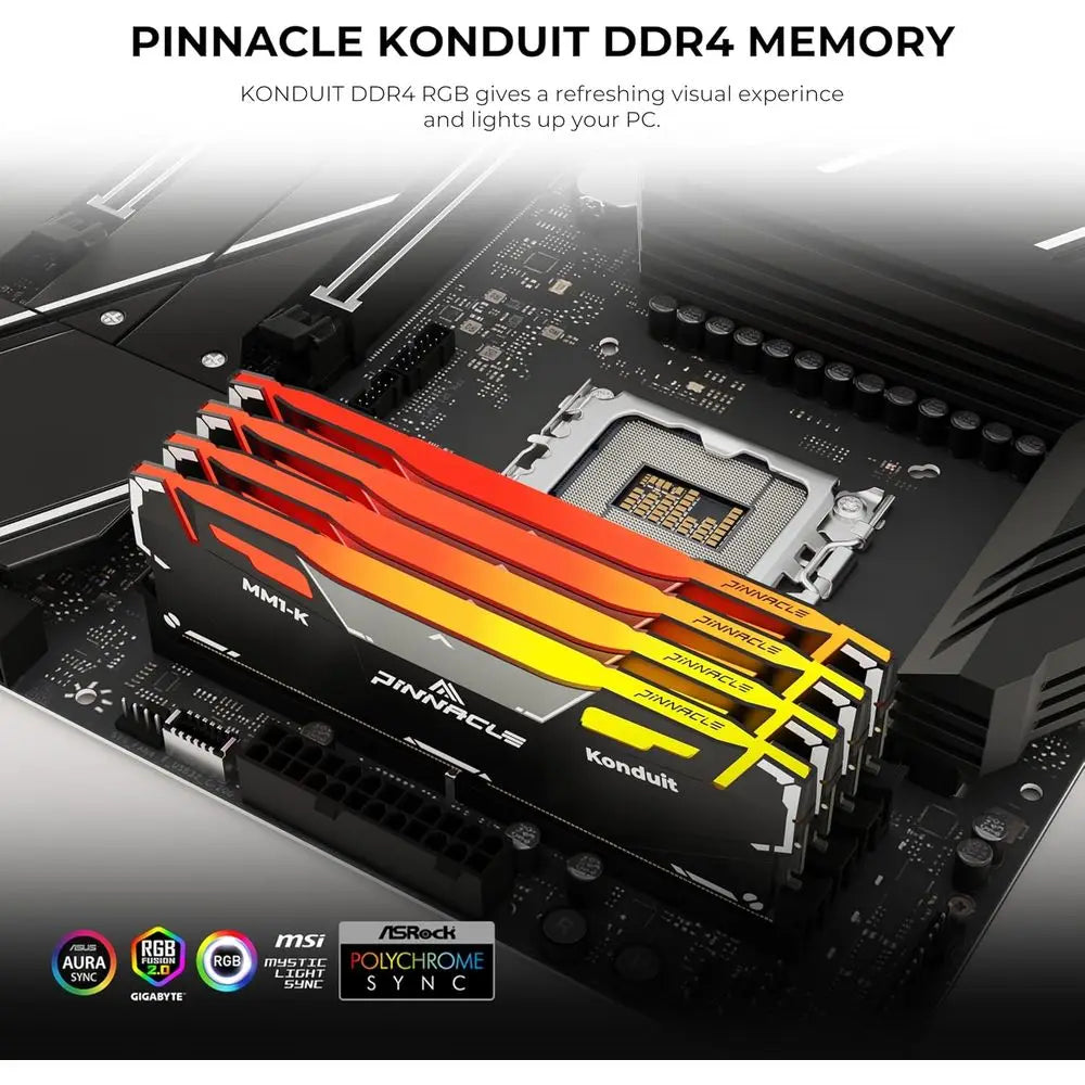 Konduit RGB 16GB DDR4 3200MHz PC4-25600 CL16-18-18-38 XMP2.0 Overclocking 1.35V Dual Rank Compatible or AMD and Intel Desktop Ga