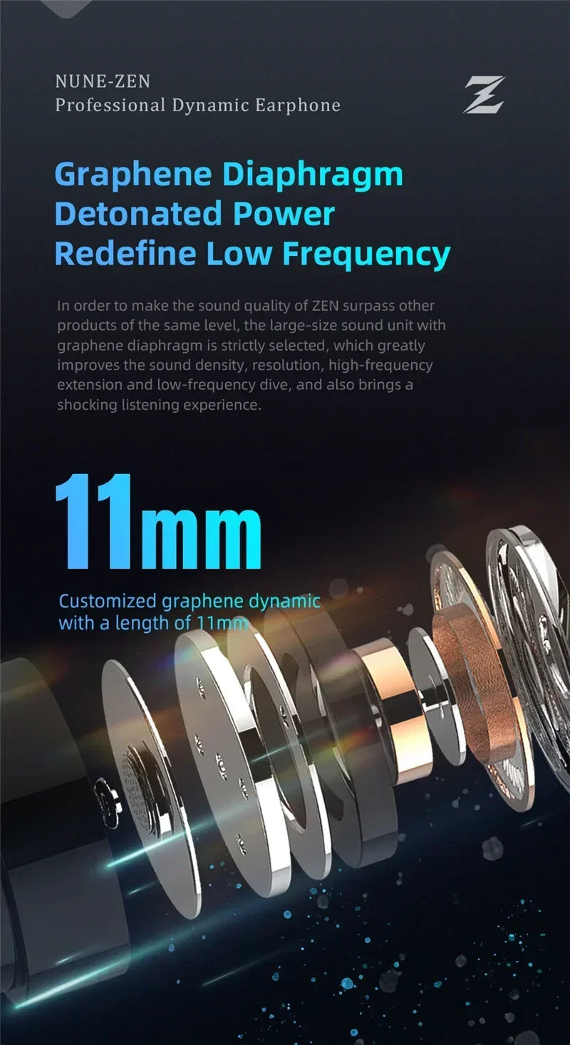 QKZ ZEN Dynamic Wired Earphones HIFI Heavy Bass Earbuds In Ear Monitor Sport Noise Cancelling Headset Gaming Headphones with Mic