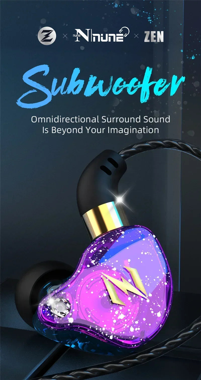 QKZ ZEN Dynamic Wired Earphones HIFI Heavy Bass Earbuds In Ear Monitor Sport Noise Cancelling Headset Gaming Headphones with Mic