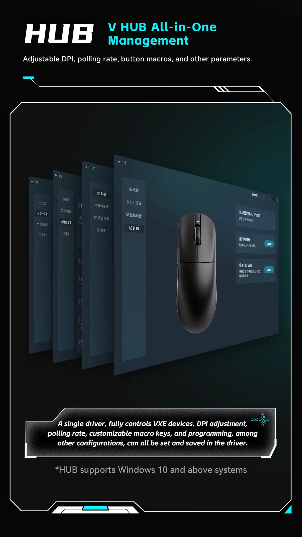 ATK VXE Dragonfly R1  Paw3395 Lightweight Ergonomic Three-Mode Bluetooth Mouse