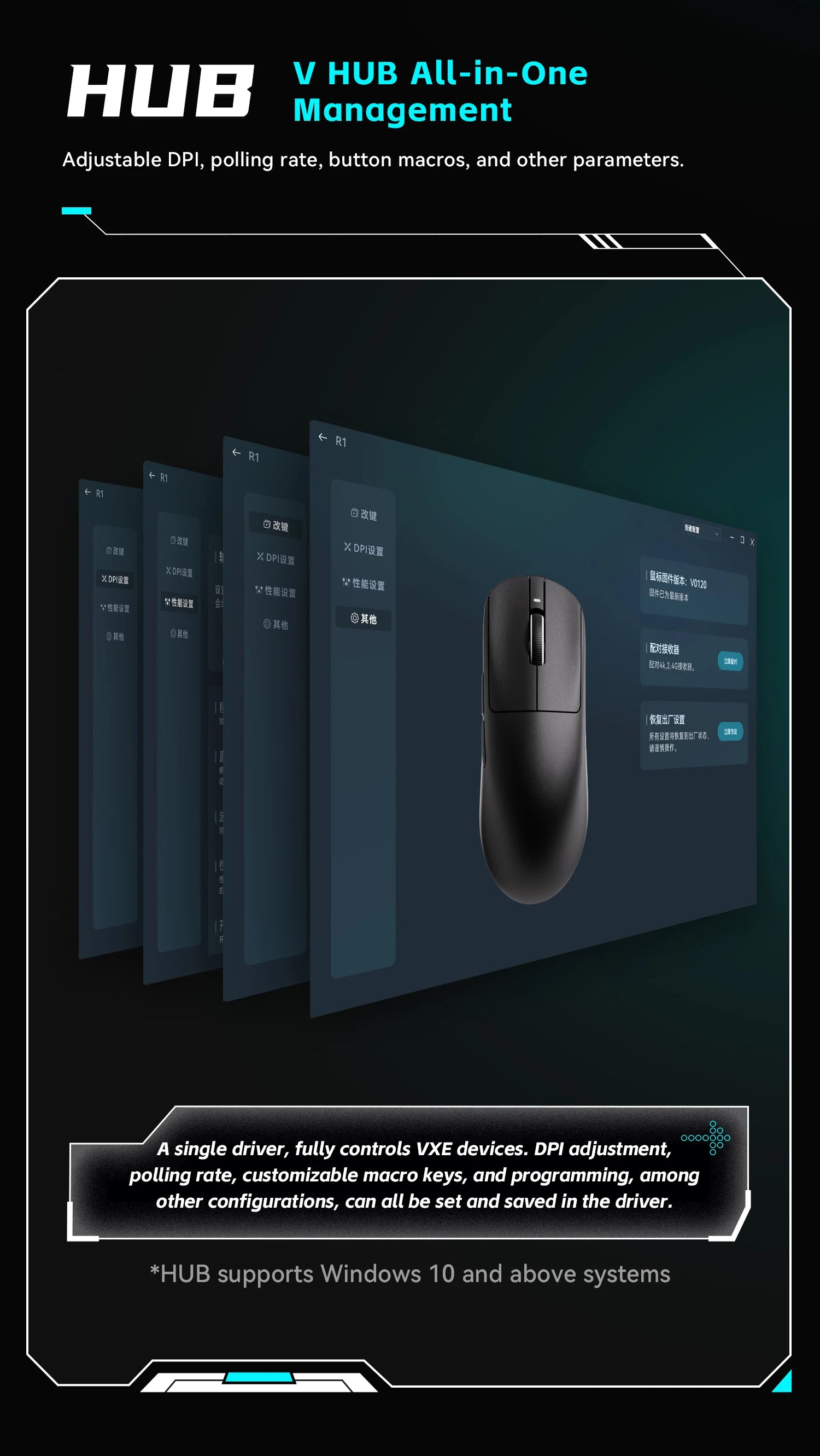 ATK VXE Dragonfly R1  Paw3395 Lightweight Ergonomic Three-Mode Bluetooth Mouse