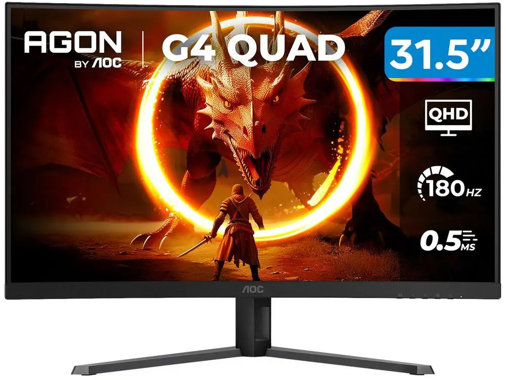 AOC Gaming Monitor 32" QHD 180Hz VA 0.5ms HDMI DisplayPort-Dual Voltage