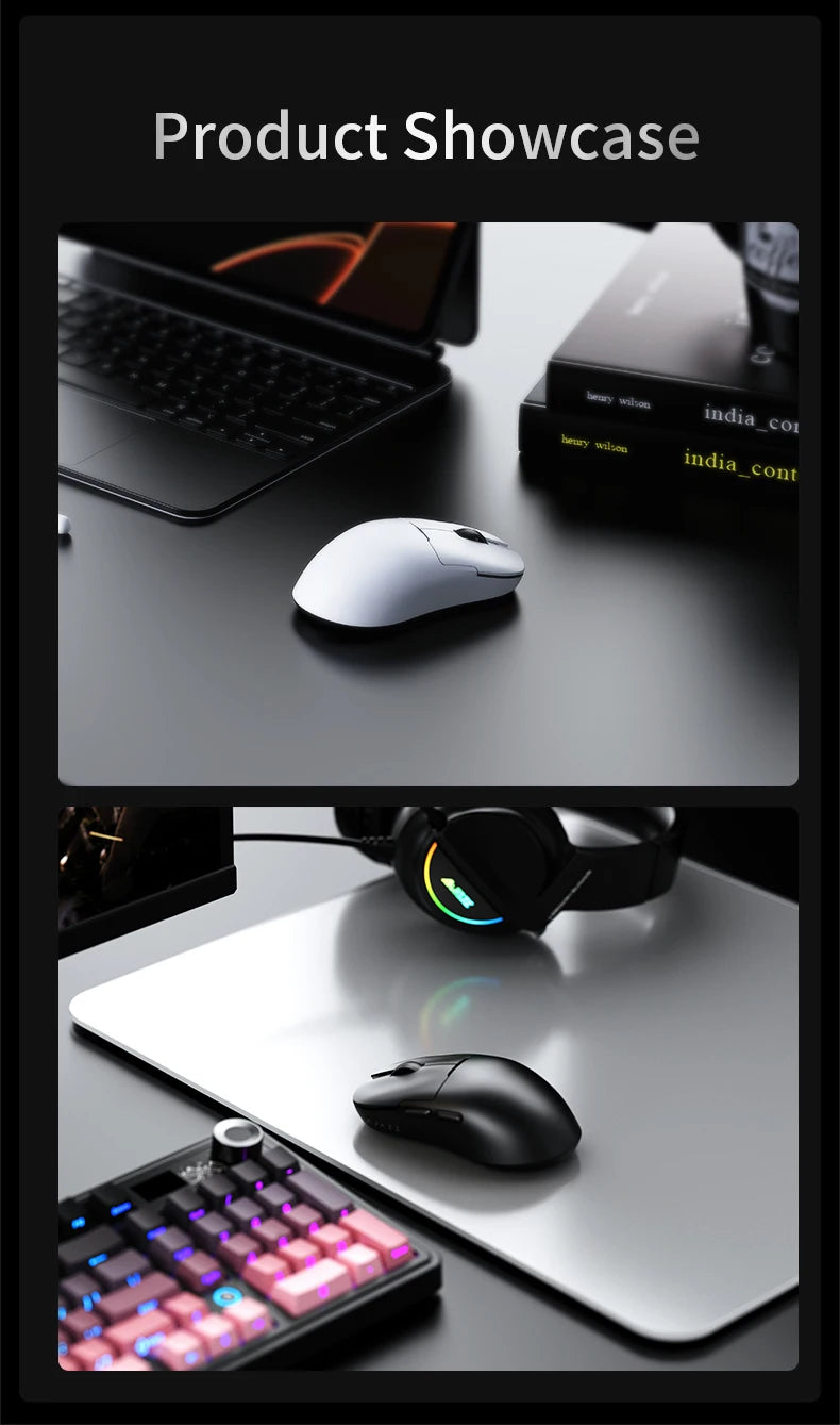AJAZZ AJ159 NL Wireless Mouse 800mAh Compatible with Games and Office PAW3395 1K Nearlink BT Wireless Mouse Laptop Gift