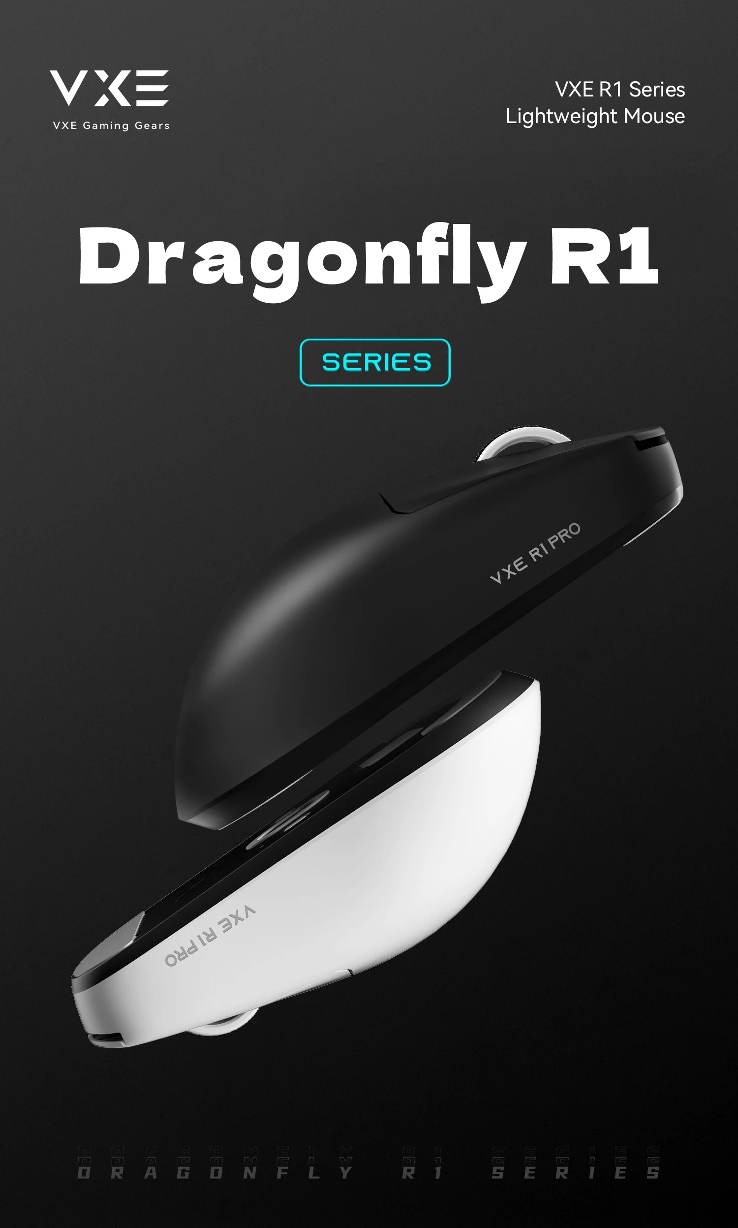 ATK VXE Dragonfly R1  Paw3395 Lightweight Ergonomic Three-Mode Bluetooth Mouse