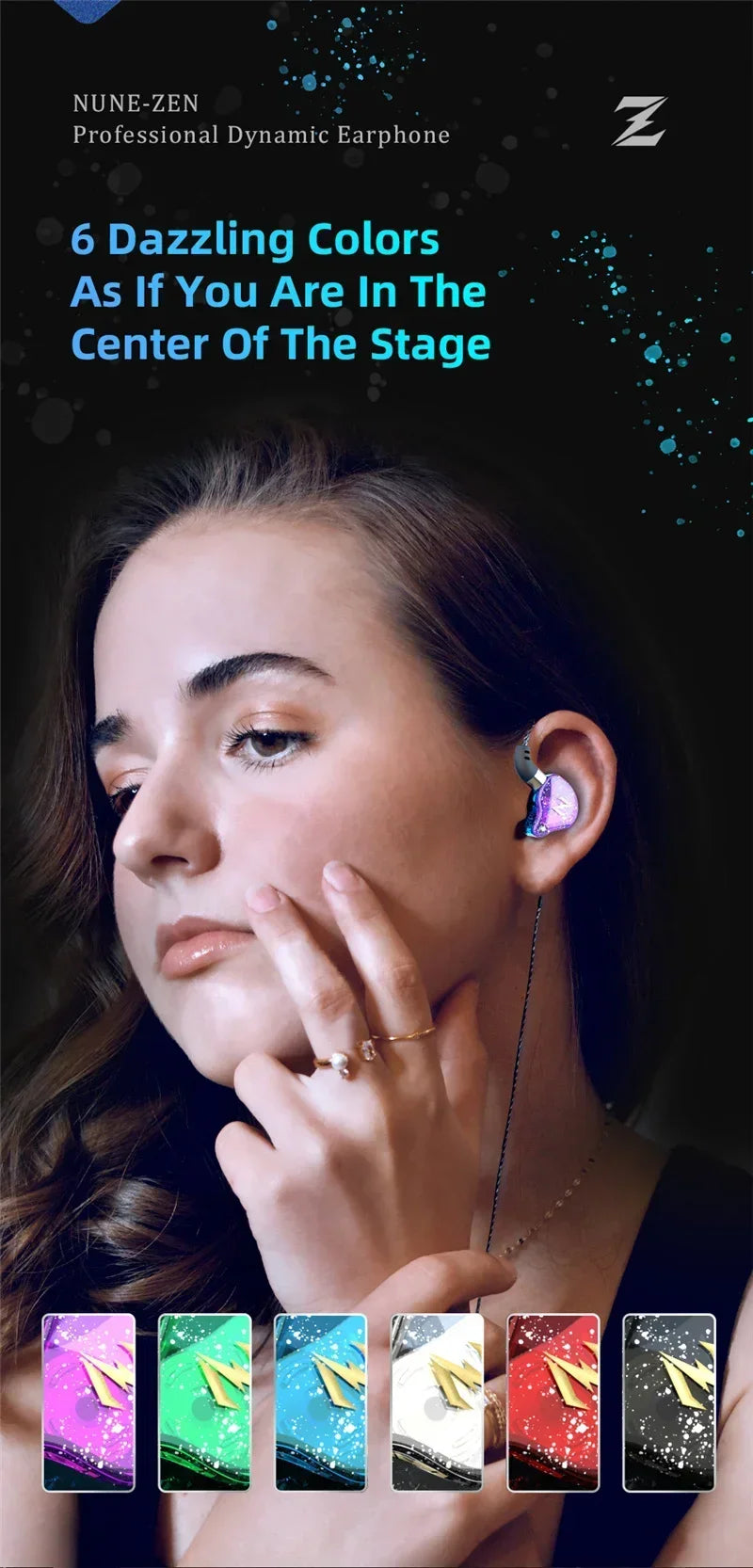 QKZ ZEN Dynamic Wired Earphones HIFI Heavy Bass Earbuds In Ear Monitor Sport Noise Cancelling Headset Gaming Headphones with Mic