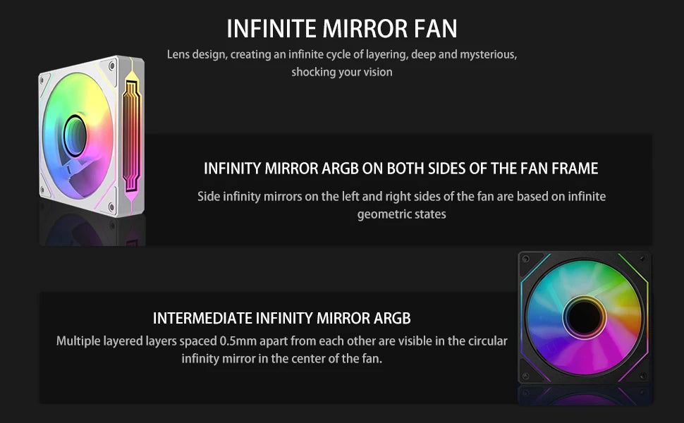 Jungle Leopard Prism 4Pro ARGB 120mm 5V 3PIN ARGB 4PIN PWM Infinite Mirror Lighting Motherboard Lighting Sync Case PC CPU Fan