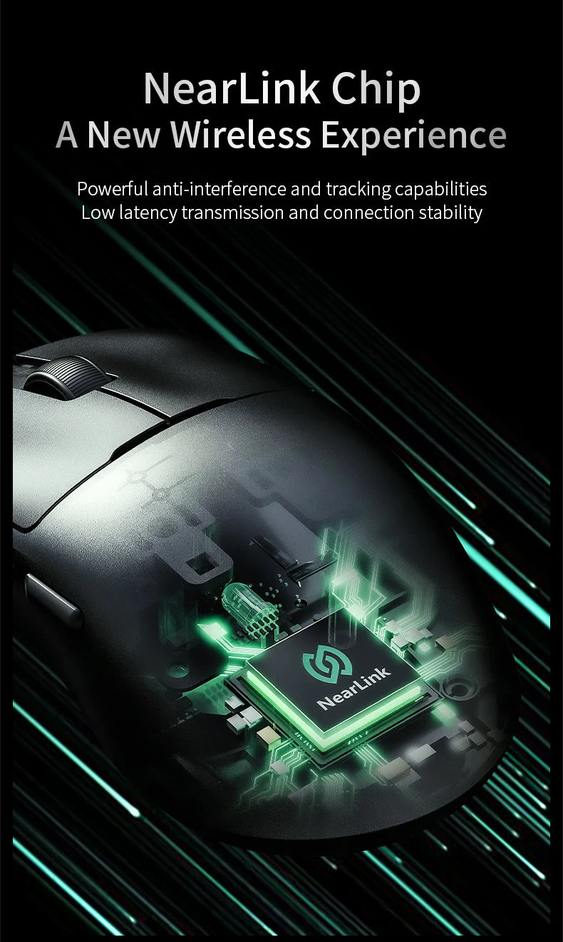 AJAZZ AJ159 NL Wireless Mouse 800mAh Compatible with Games and Office PAW3395 1K Nearlink BT Wireless Mouse Laptop Gift